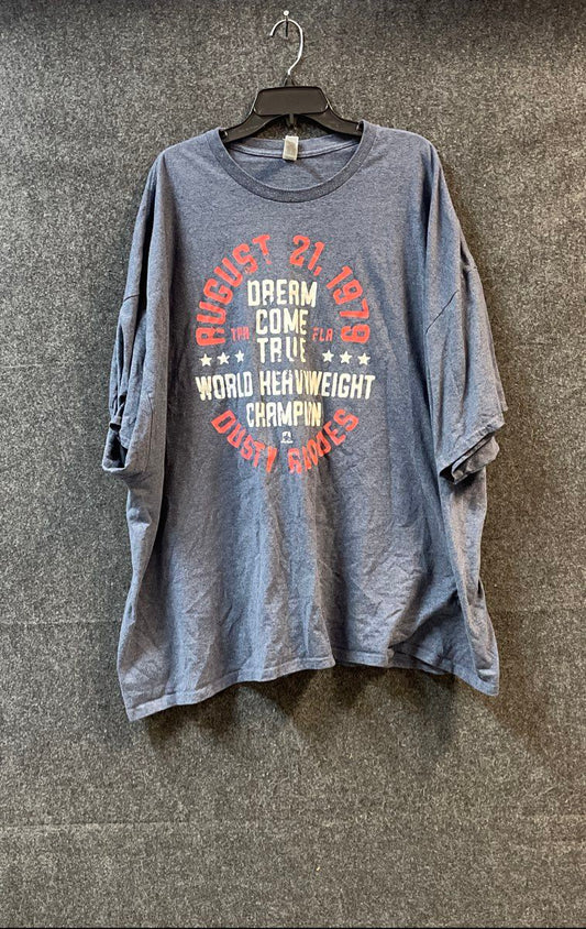 WWE Men's Dusty Rhodes Dream Come True Wrestling Graphic T-Shirt Blue Sz 5XL