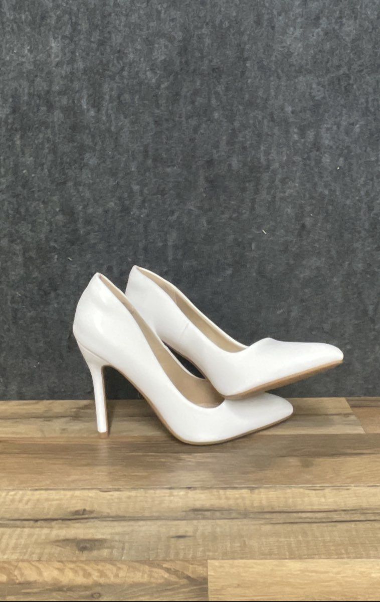 Mysoft Classic White Pointed Toe Stiletto High Heel Pumps Women's Size 6.5