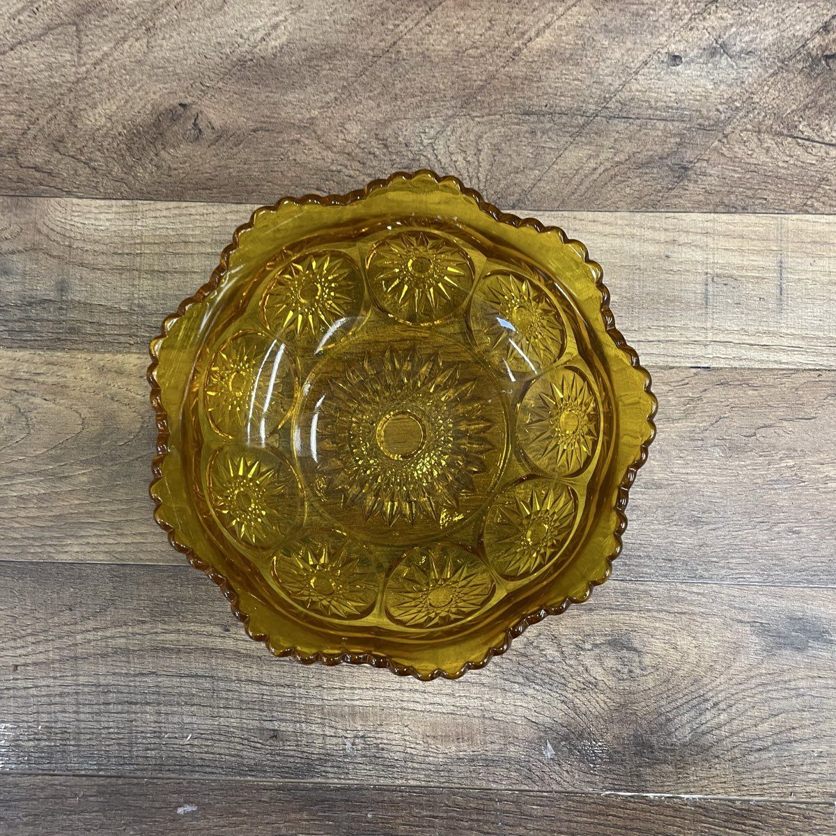 Vintage Style Amber Glass Bowl