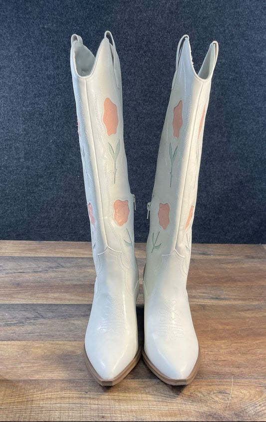 Universal Thread Dixie Bone Floral Western Cowgirl Boots Size 8.5