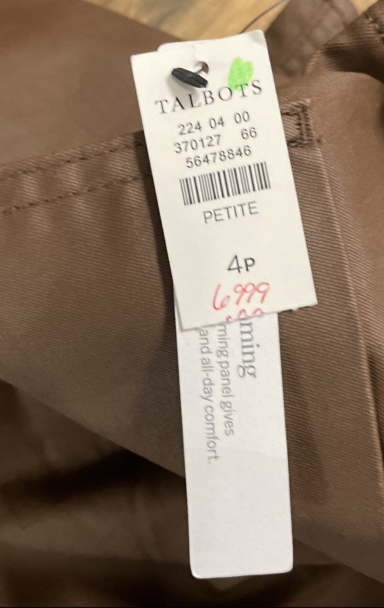 Talbots Women's Brown Demi Boot Crop Jeans Stretch Slimming Petite Sz 4P NWT