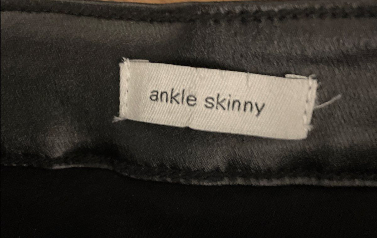 Social Standard Sanctuary Women's Black Faux Leather Ankle Skinny Pants 14 NWT