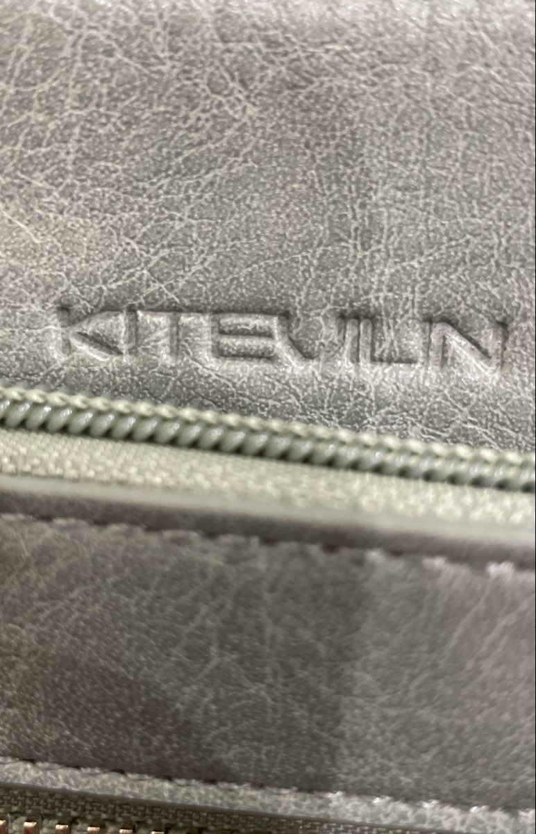 Kiteviun Sage Green Leather Butterfly Perforated Crossbody Bag Gold Hardware