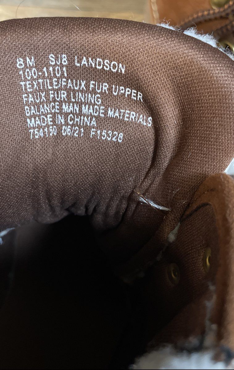 St John's Bay Landson Cognac Brown Faux Fur Trim Ankle Boots Size 8 NWT