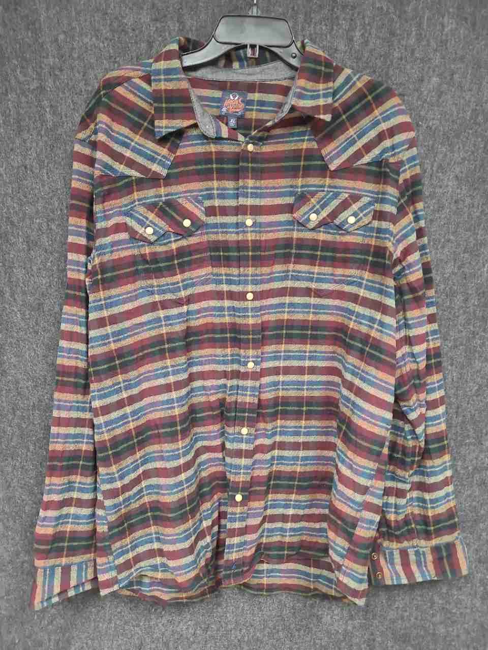 Moonshine Spirit by Brad Paisley Men's Multicolor Plaid Western Snap Shirt XL