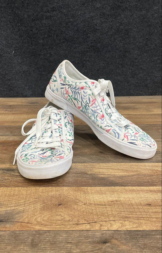 K-Swiss Kaysen Low White Floral Flamingo Print Canvas Sneakers Women's Size 11