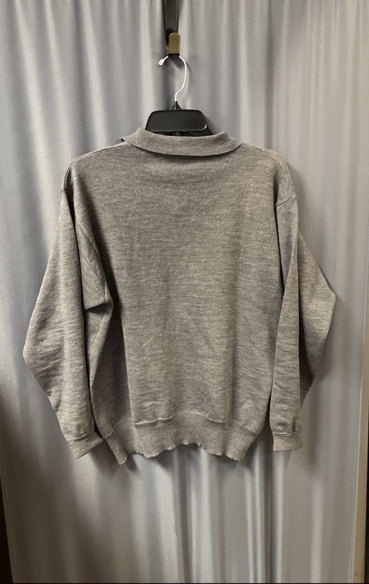 Embassy Row Men's Gray Long Sleeve Polo Sweater Vintage 90s Wool Italy Sz M