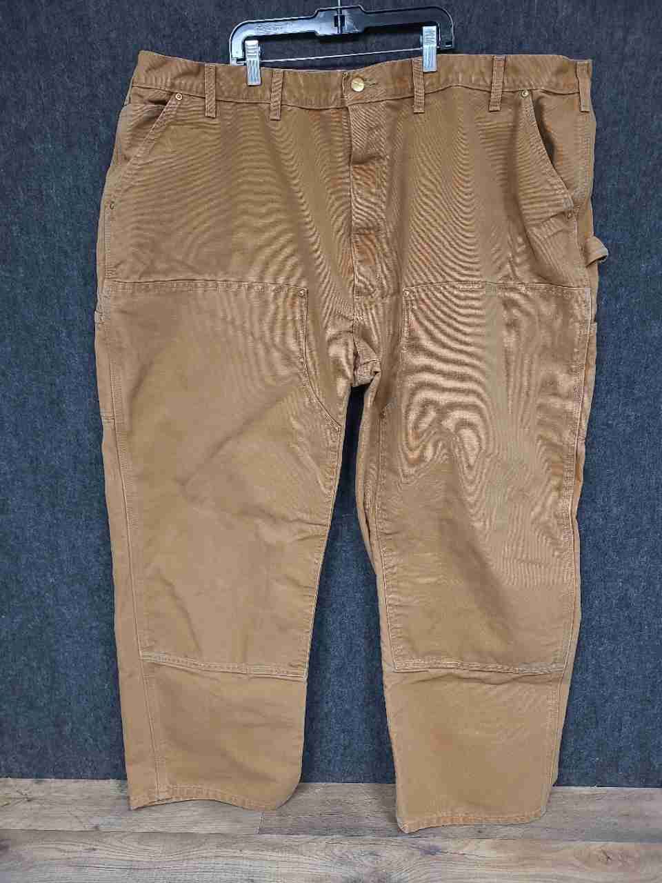Carhartt Men's Brown Loose Fit Double Front Knee Duck Utility Pants Sz 50x30