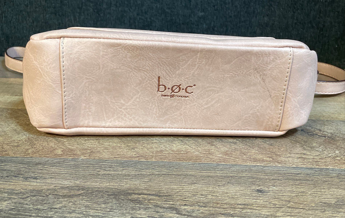 B.O.C. Born Concept Blush Pink Tooled Floral Vinyl Shoulder Bag Crossbody