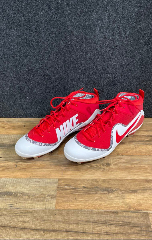 Nike Force Zoom Trout 4 Red White Metal Spikes Baseball Cleats Men's Size 13 DS