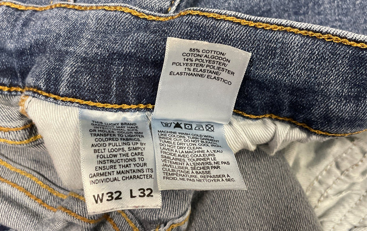 Lucky Brand Men's Blue Medium Wash Stretch Straight Leg Denim Jeans Sz 32x32