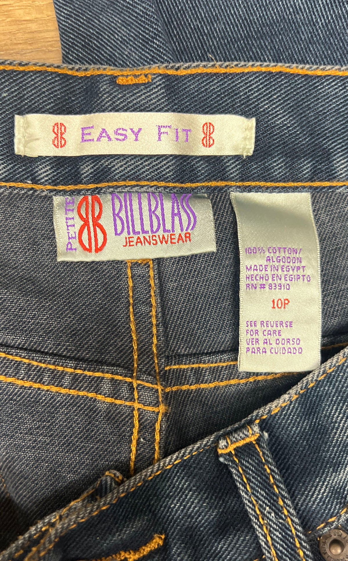Bill Blass Women's Vintage 90s Dark Wash Easy Fit Petite High Rise Jeans Sz 10P