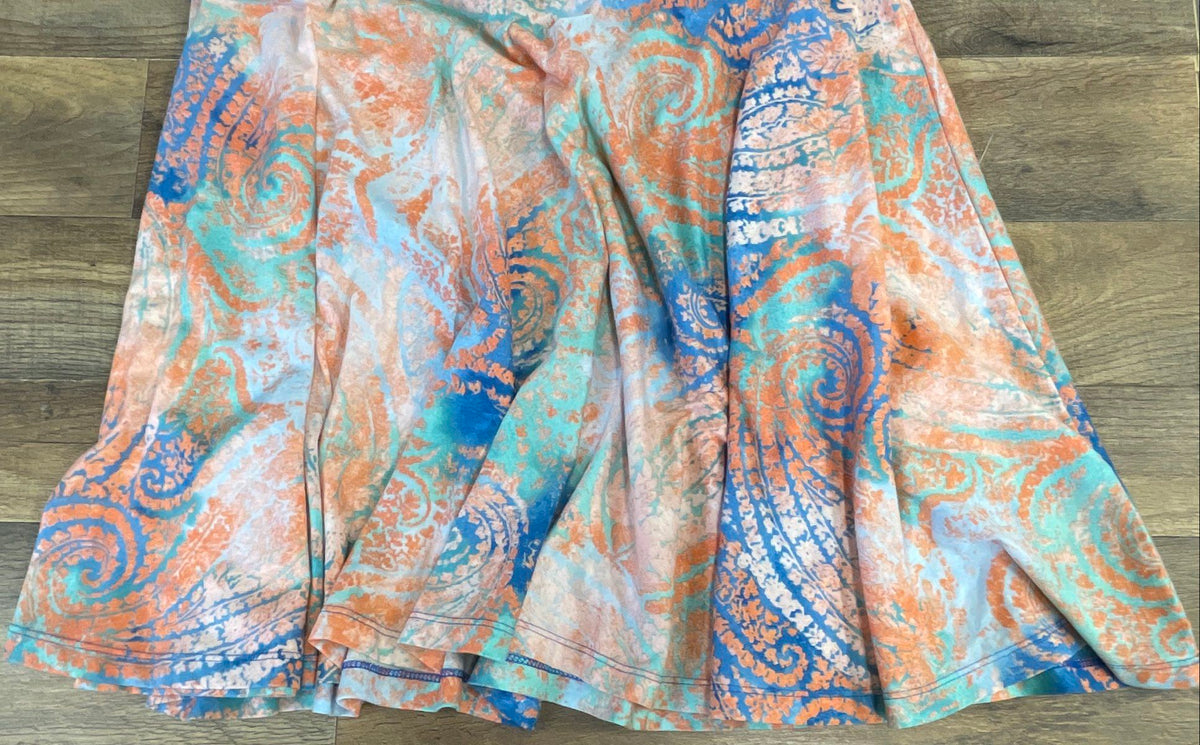 Lauren Jeans Co. Women's Paisley Ruffle Lace Up Sleeveless Cotton Dress Sz M NWT