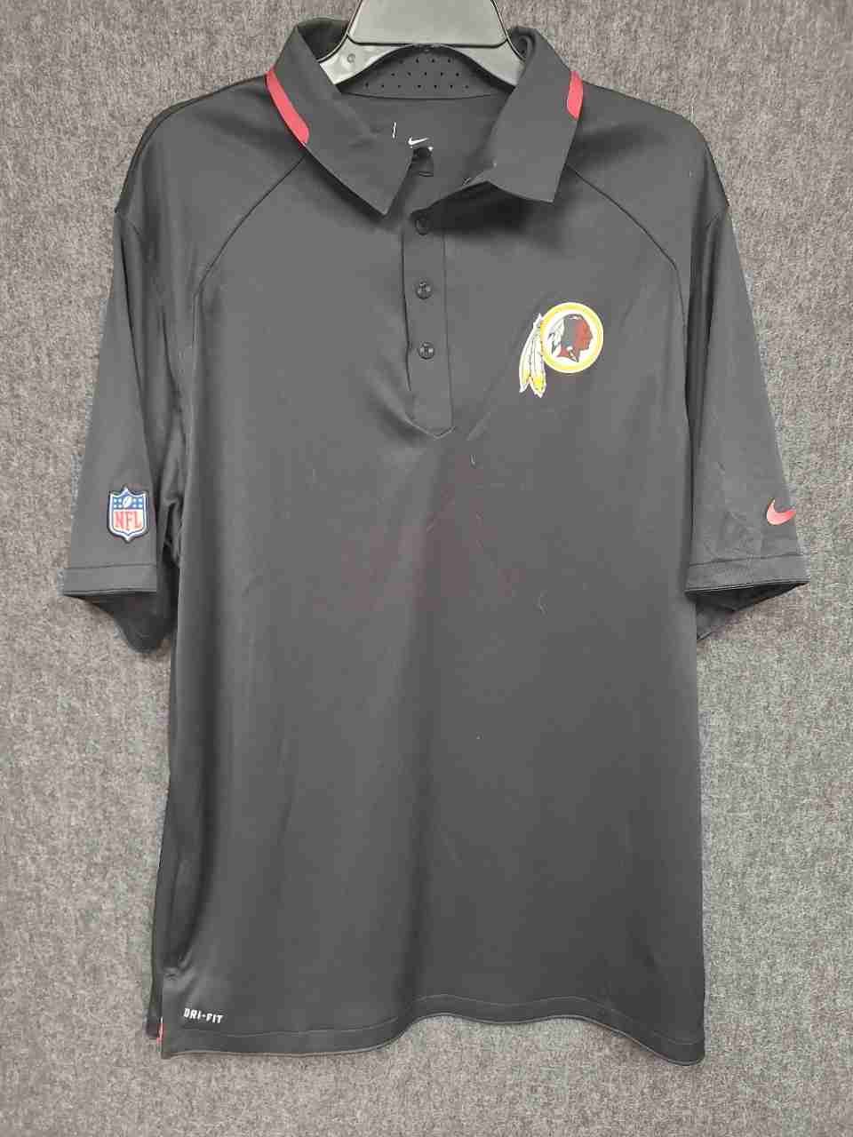 Nike Men's Washington Redskins NFL On-Field Dri-Fit Black Polo Shirt Sz L