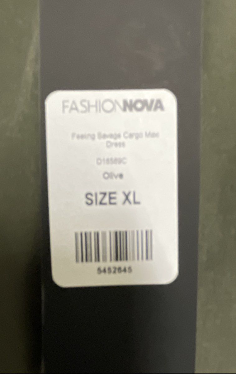 Fashion Nova Women's Feeling Savage Cargo Maxi Dress Olive Green NWT Size XL