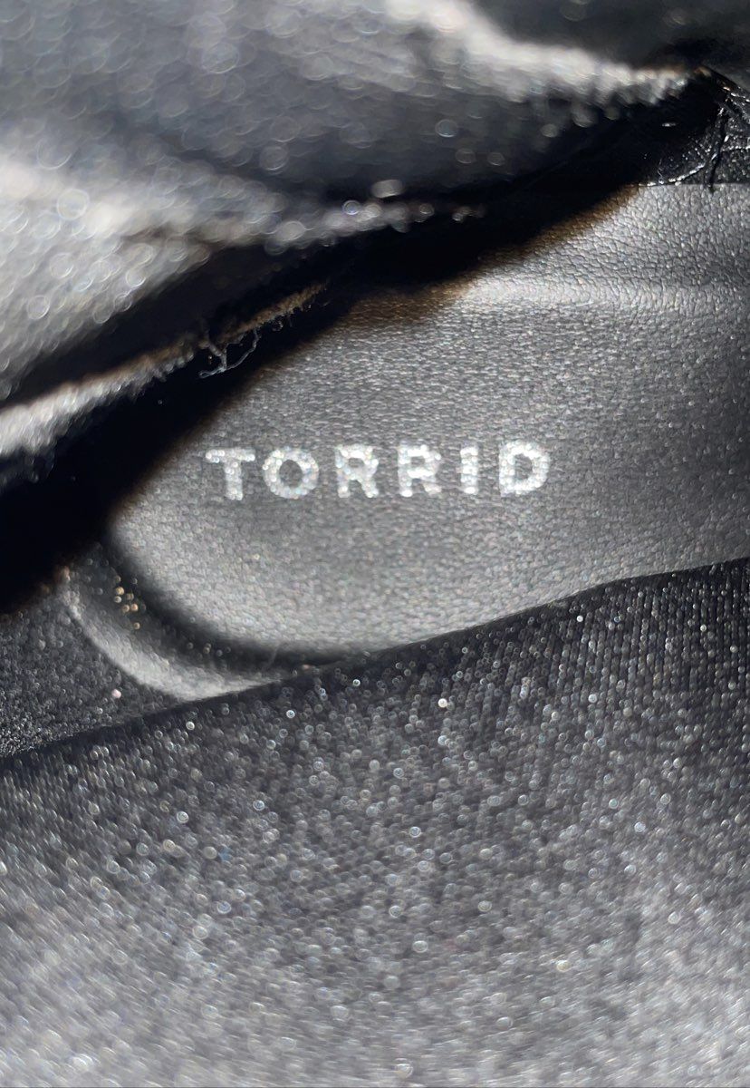 Torrid Black Faux Leather White Western Stitched Cowboy Boots Size 10.5WW
