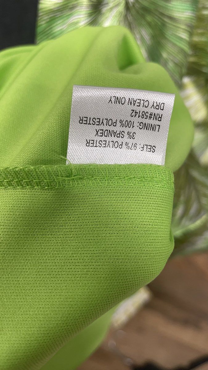 London Times Women's Green White Tiered Ruffle Sleeveless Sheath Dress Sz 8 NWT