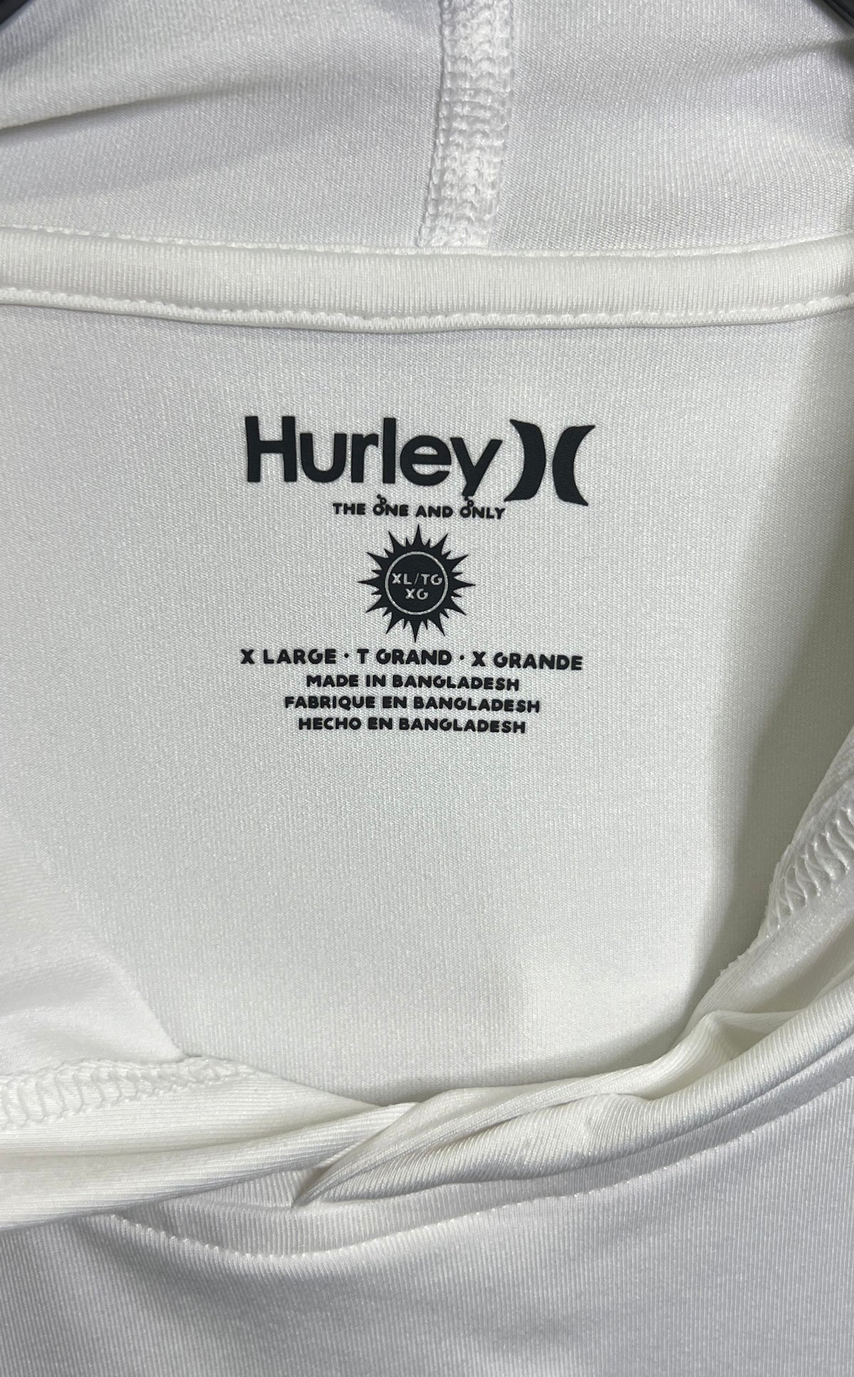 Hurley Men's White Long Sleeve Lightweight Activewear Sun Hoodie Sz XL