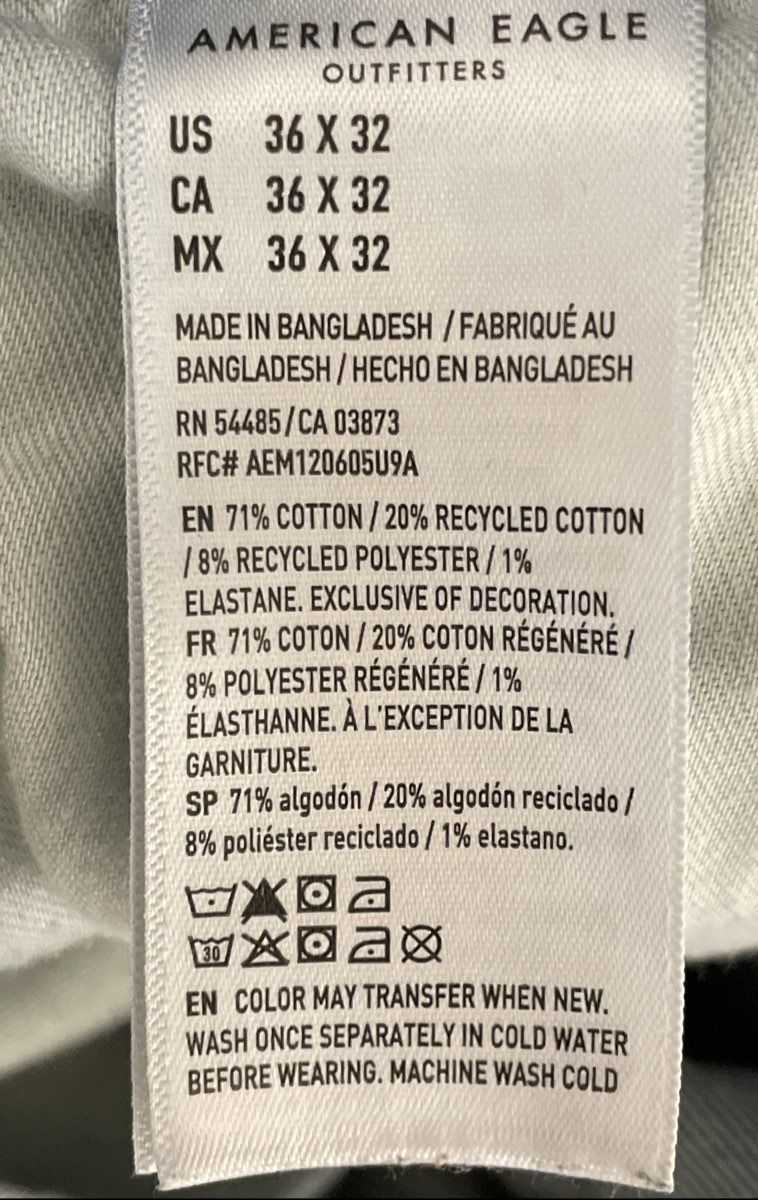 American Eagle Men's Athletic Fit Blue Jeans Faded Wash Sz 36x32