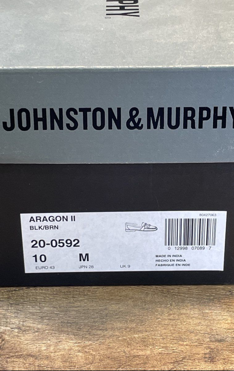 Johnston & Murphy Aragon II Black Brown Kiltie Tassel Loafers Size 10 M