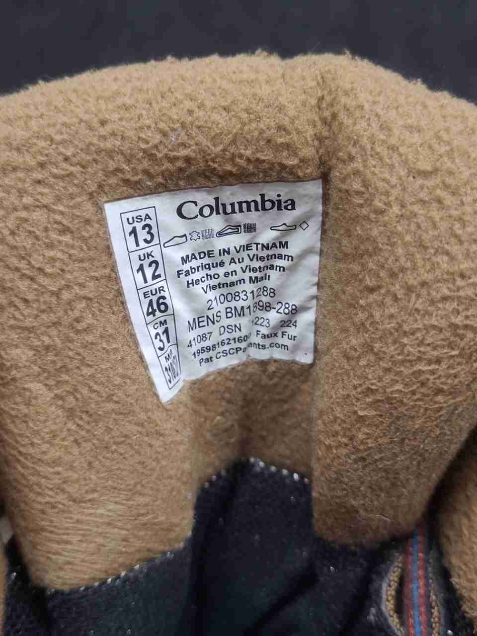 Columbia Firecamp Waterproof Tan Black Men's Winter Hiking Boots Size 13