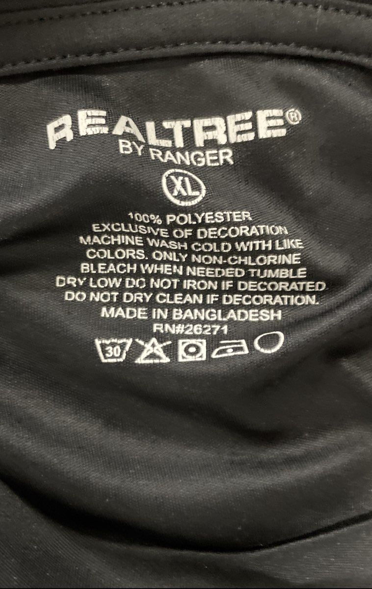 Realtree Men's Black United We Stand Graphic Performance T-Shirt Sz XL
