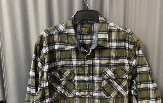 Jach's Mfg. Men's Heritage Flannel Shirt Green Blue Plaid Size XXL