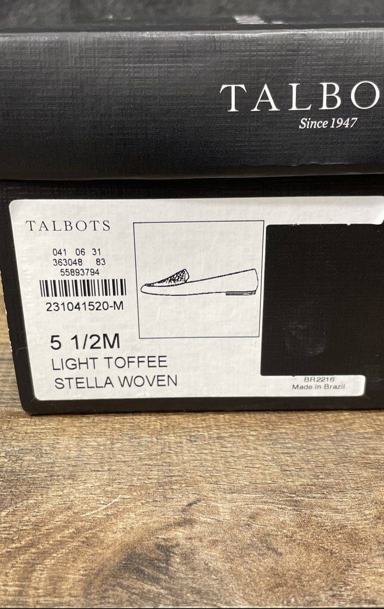 Talbots Stella Woven Light Toffee Suede Loafers Flats Women's Size 5.5M