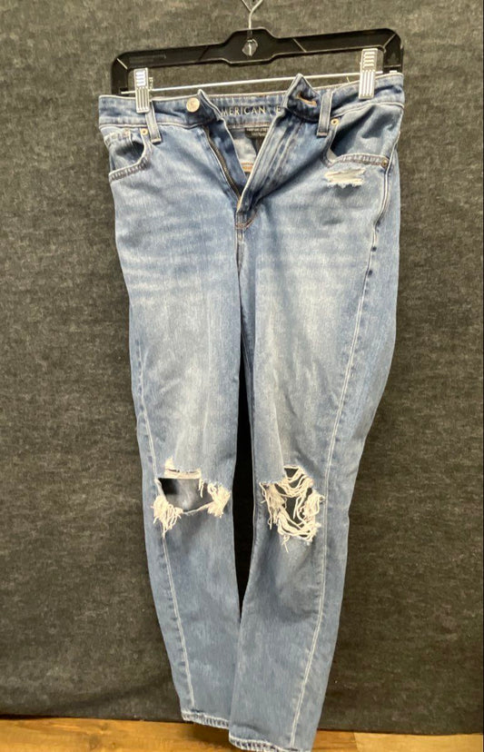 American Eagle Women's Blue Ripped High Rise Comfort Stretch Jeans Sz 00