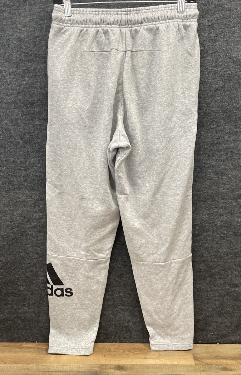 Adidas Men's Grey Heather Big Logo Drawstring Tapered Sweatpants Size M