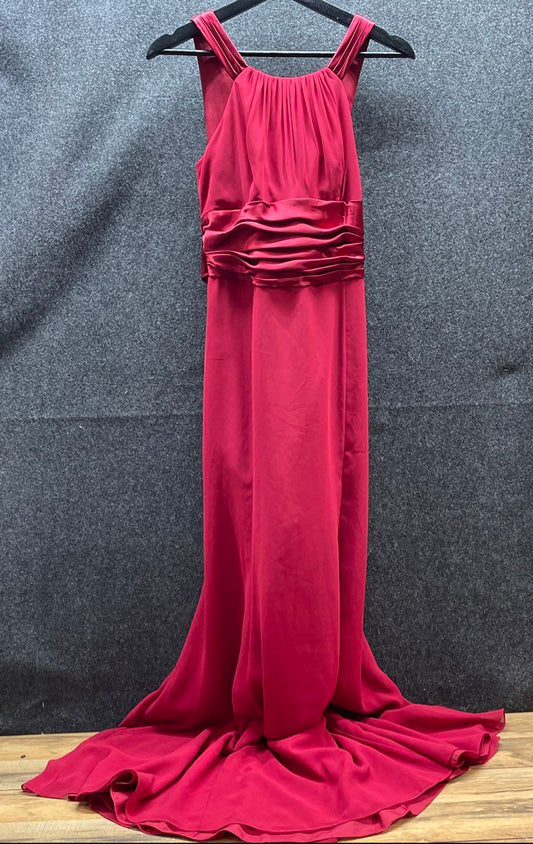 David's Bridal Women's Apple Red Chiffon Sleeveless Formal Dress Sz 6 NWT