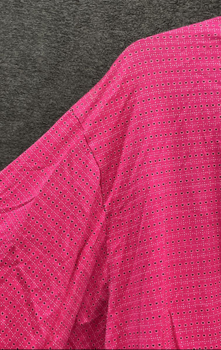 Bobby Jones Golf Polo Shirt Mens Size Large Pink Textured Knit Short Sleeve