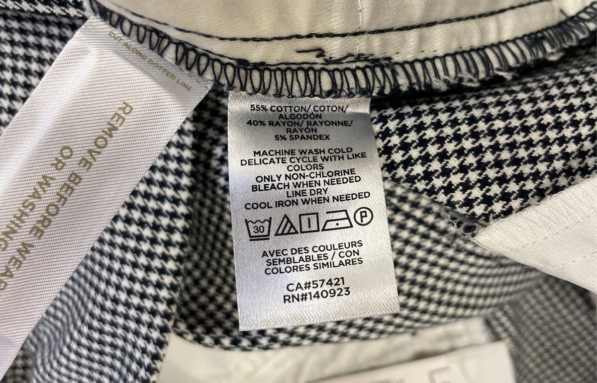 Loft Women's Black White The Skinny Houndstooth Pants Sz 12 NWT