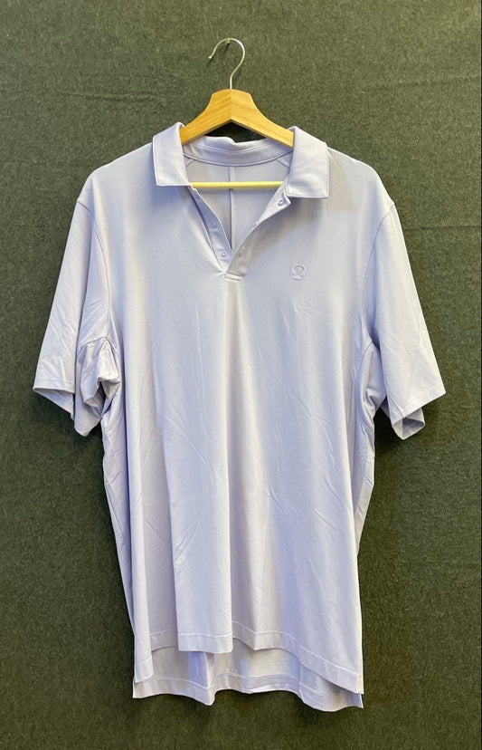 Lululemon Men's Purple Short Sleeve Snap Placket Performance Polo Shirt