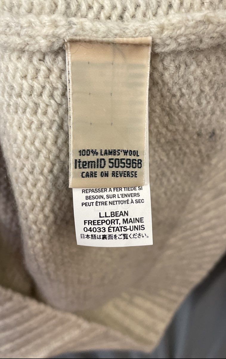 L.L. Bean Women's Fair Isle Lambswool Nordic Knit Sweater Cream Gray Sz M PET