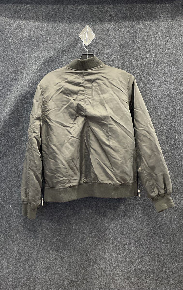 Steve Madden Women's Olive Green Bomber Jacket Quilted Orange Lining Size L