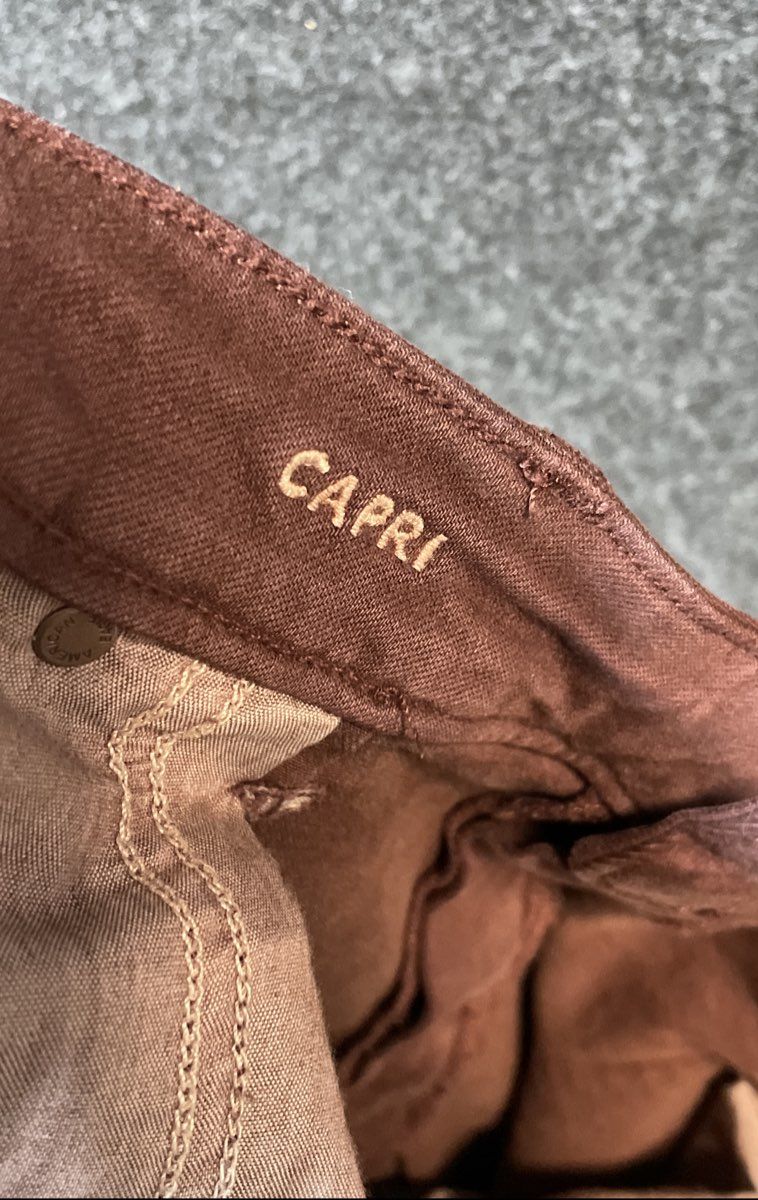 American Eagle Women's Brown Seamed Front Stretch Capri Pants Sz 20