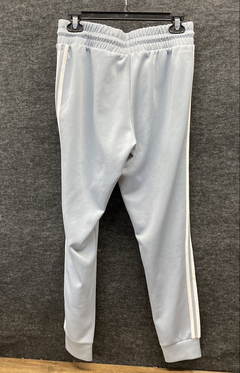 Adidas Women's Sky Blue Aeroready 3-Stripe Cuffed Track Sweatpants Sz M