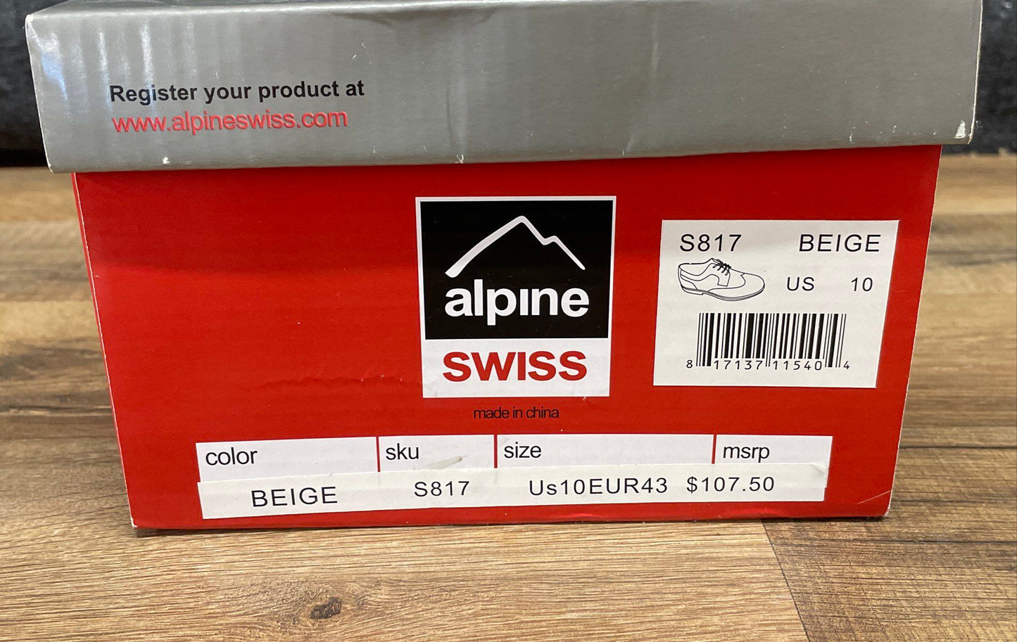 Alpineswiss S817 Blue Suede Wingtip Brogue Derby Dress Shoes Men's Size 10