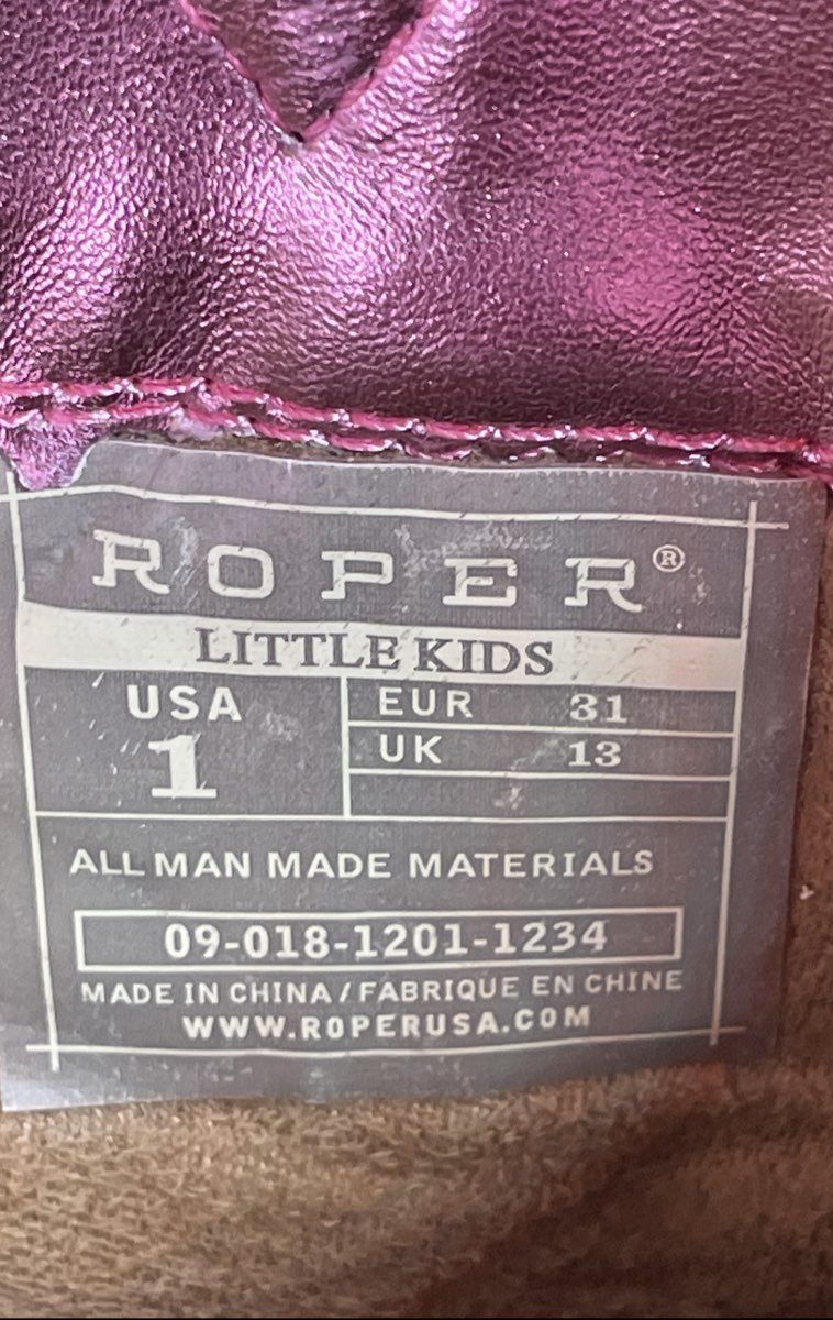 Roper Little Kids Pink Brown Western Cowboy Boots Youth Size 1