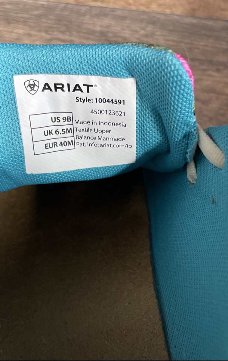 Ariat Hilo Prickly Pear Cactus Pink Floral Slip-On Shoes Women's Size 9