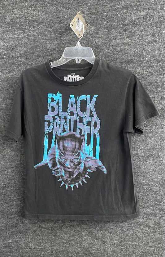 Marvel Boys Black Panther Graphic T-Shirt Black 100% Cotton Sz L 14/16