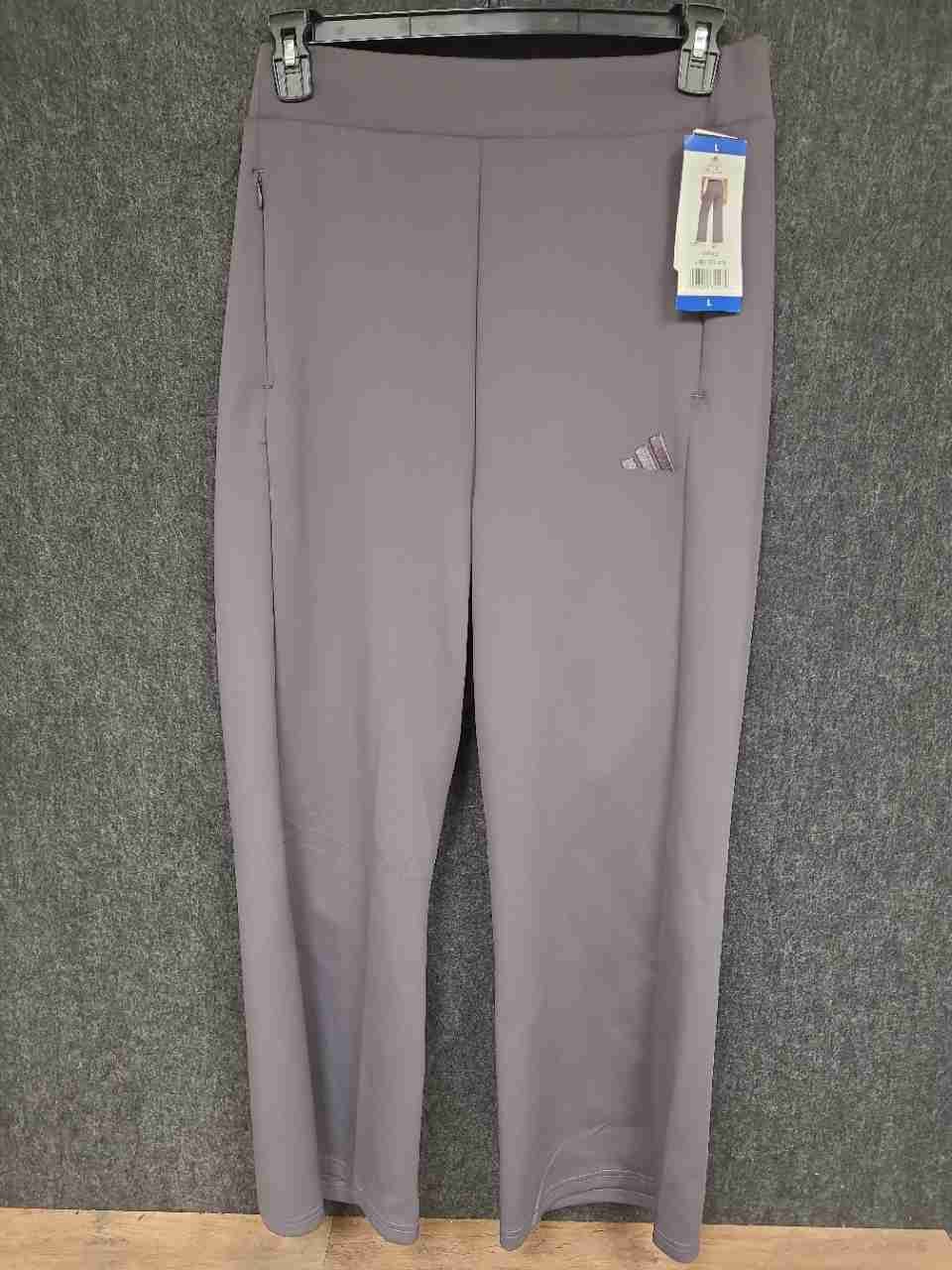 Adidas Women's Wide Leg Pants Grey Strata Activewear Track Pants Sz L NWT
