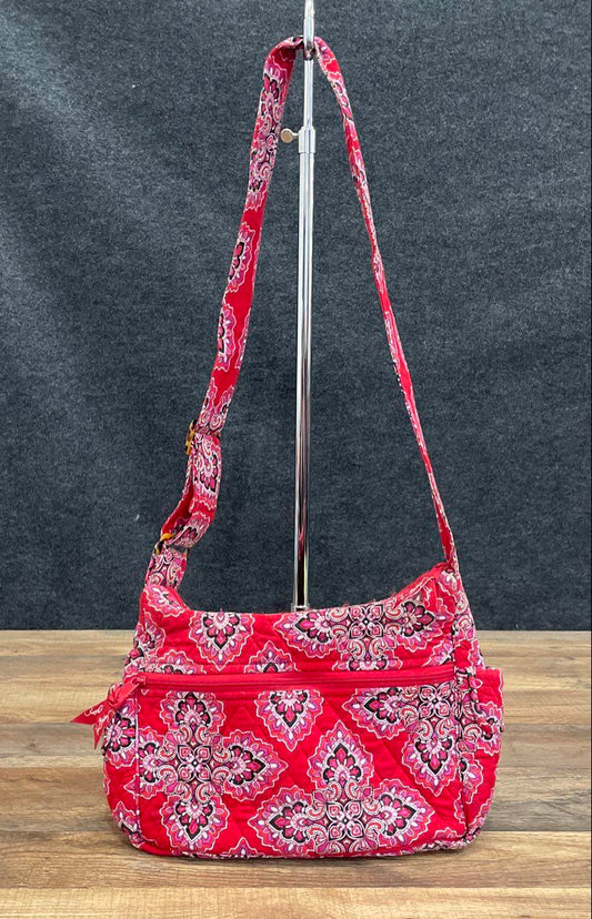 Vera Bradley Red Quilted Cotton Barcelona Crossbody Shoulder Bag Adjustable