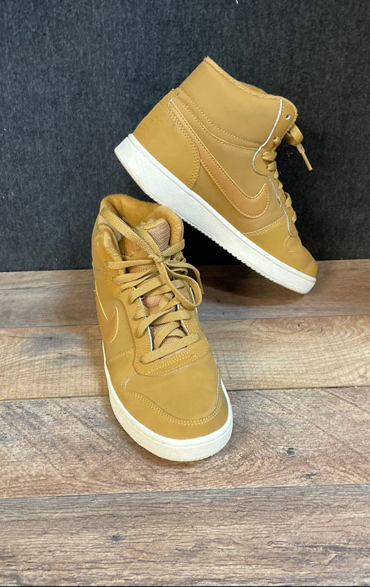 Nike Ebernon Mid Winter Wheat Gold Lifestyle High Top Shoes Women's Size 7.5