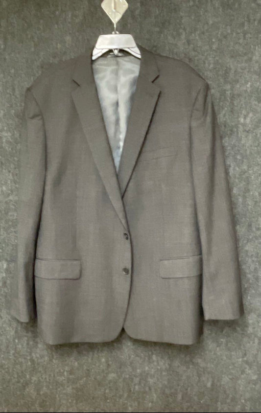 Claiborne Men's Gray Wool Blend Two Button Double Vent Blazer Size 50R