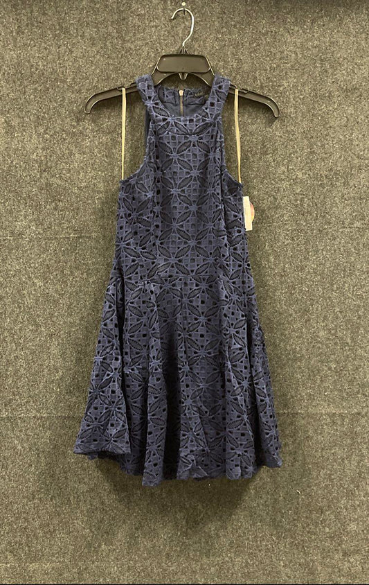 Bebop Women's Navy Eyelet Lace Halter Fit & Flare Dress NWT Sz M