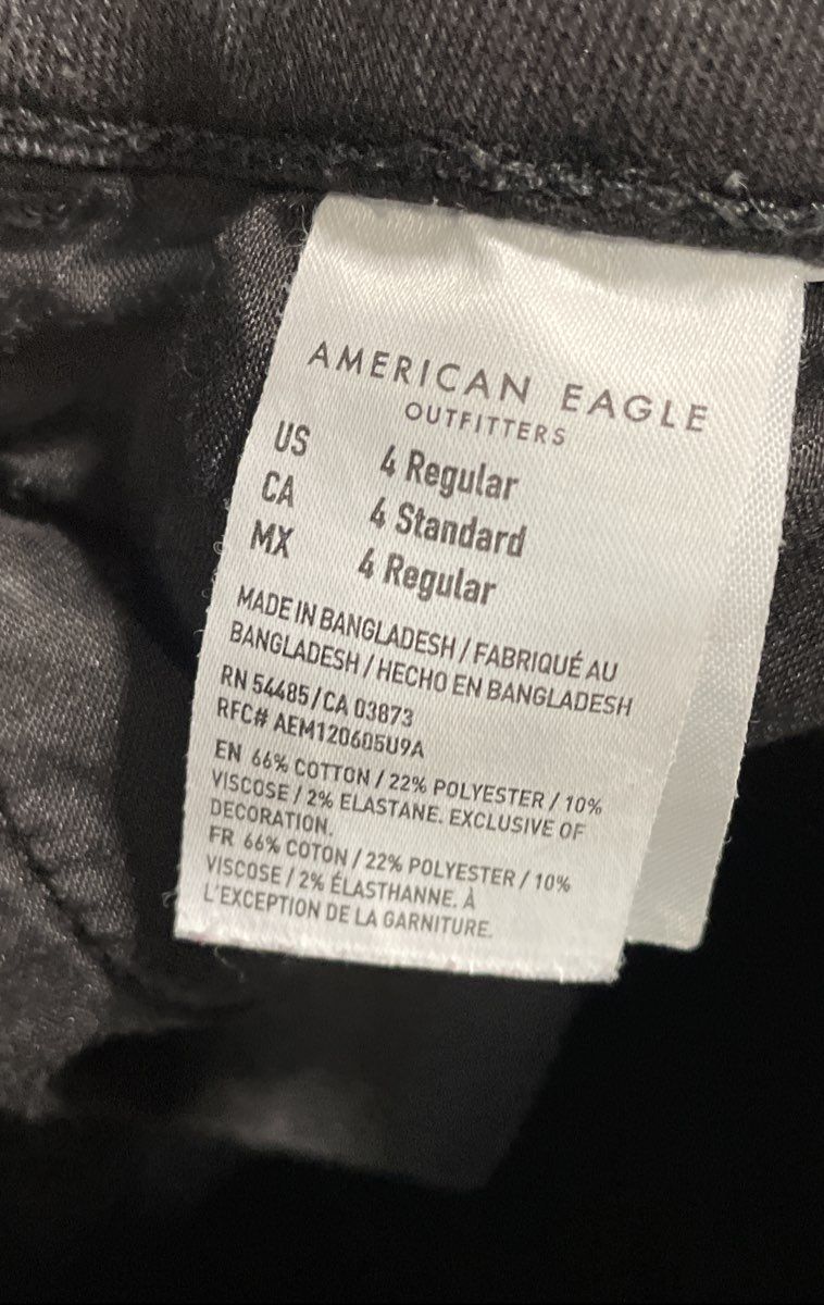 American Eagle Women's Black Ne(x)t Level Stretch Skinny Jeans Sz 4 Regular