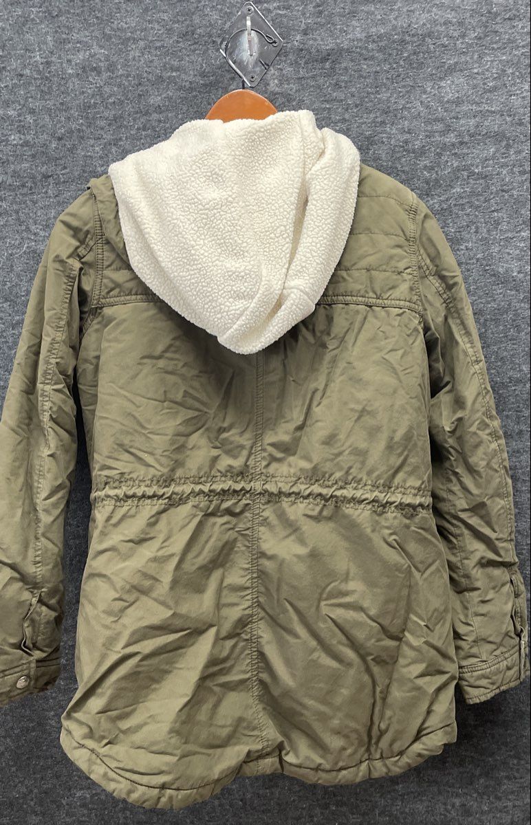 Columbia Women's Olive Green Sherpa Lined Hooded Parka Jacket Sz S