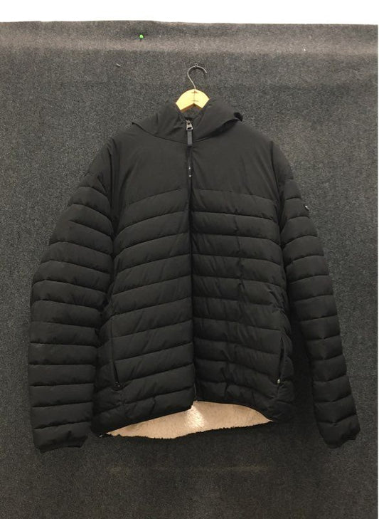 Calvin Klein Men's Black Infinite Stretch Hooded Puffer Jacket Faux Fur Sz XXL